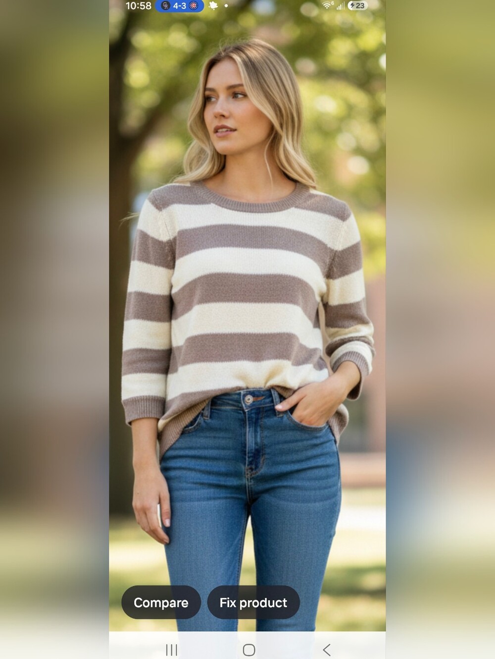 J Crew cotton/linen striped sweater small